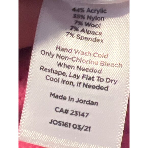 Talbots Alpaca Wool Blend Sz XS Hot Pink Button Up Cable Knit Cardigan Sweater - Picture 4 of 6